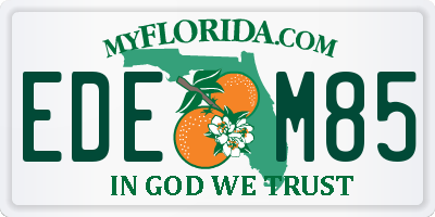 FL license plate EDEM85