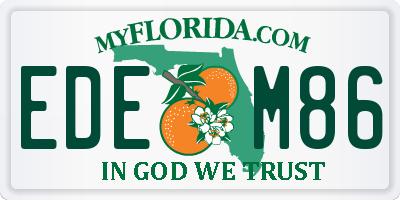 FL license plate EDEM86