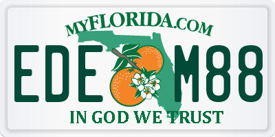 FL license plate EDEM88