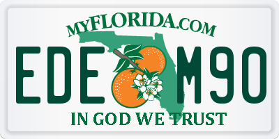 FL license plate EDEM90