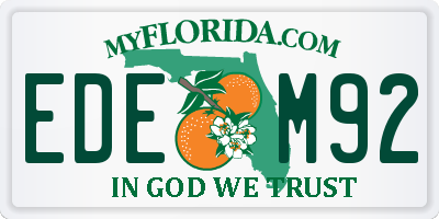 FL license plate EDEM92