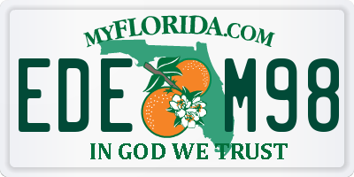 FL license plate EDEM98