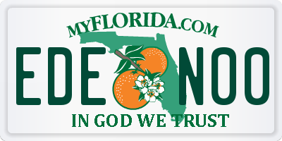 FL license plate EDEN00