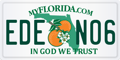 FL license plate EDEN06