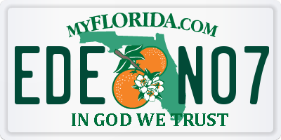 FL license plate EDEN07