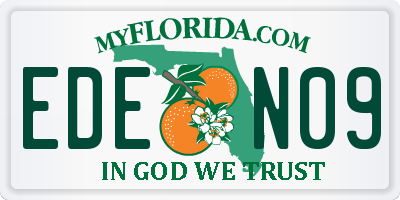 FL license plate EDEN09