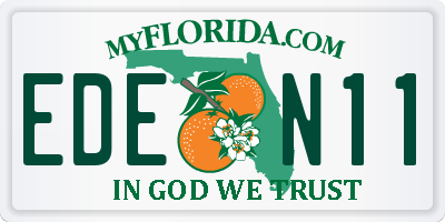 FL license plate EDEN11