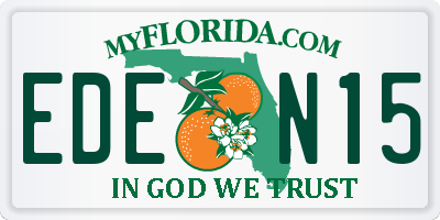 FL license plate EDEN15