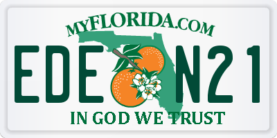 FL license plate EDEN21