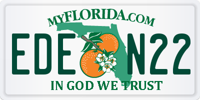 FL license plate EDEN22