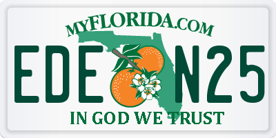 FL license plate EDEN25