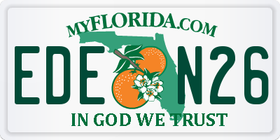 FL license plate EDEN26