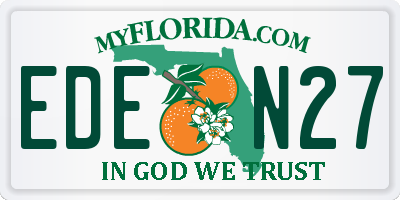 FL license plate EDEN27