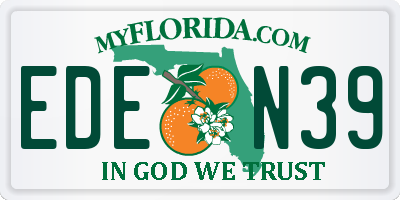 FL license plate EDEN39