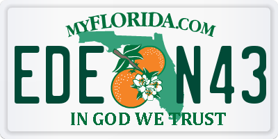 FL license plate EDEN43