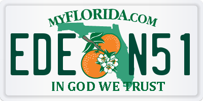 FL license plate EDEN51