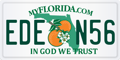 FL license plate EDEN56