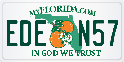 FL license plate EDEN57