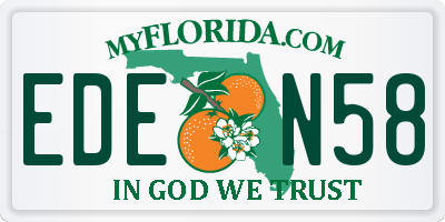 FL license plate EDEN58