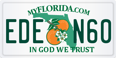FL license plate EDEN60