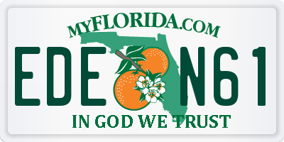 FL license plate EDEN61