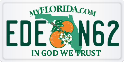 FL license plate EDEN62