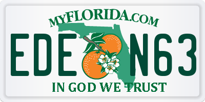 FL license plate EDEN63