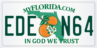 FL license plate EDEN64