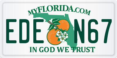 FL license plate EDEN67