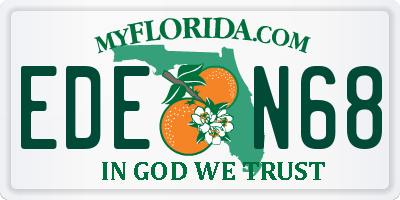 FL license plate EDEN68