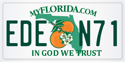 FL license plate EDEN71