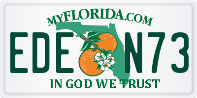 FL license plate EDEN73