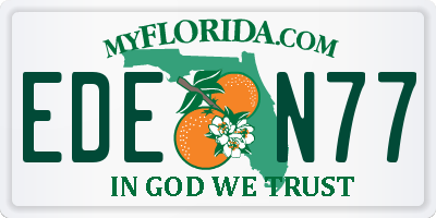 FL license plate EDEN77