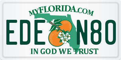 FL license plate EDEN80
