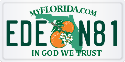 FL license plate EDEN81