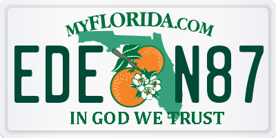 FL license plate EDEN87