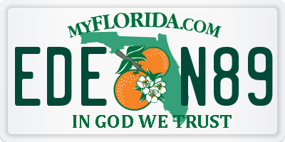 FL license plate EDEN89