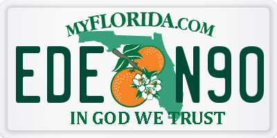 FL license plate EDEN90