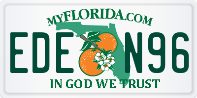 FL license plate EDEN96