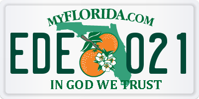 FL license plate EDEO21