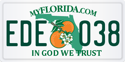FL license plate EDEO38