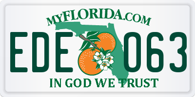 FL license plate EDEO63