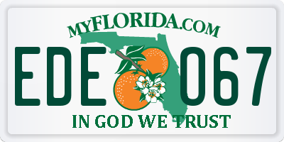 FL license plate EDEO67