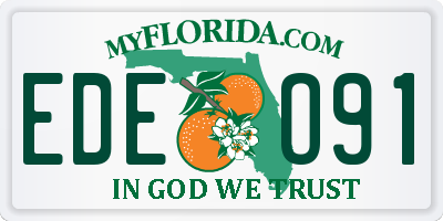 FL license plate EDEO91