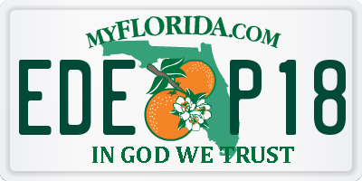 FL license plate EDEP18