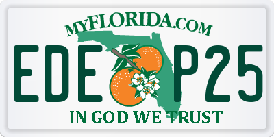 FL license plate EDEP25