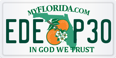 FL license plate EDEP30