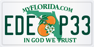 FL license plate EDEP33