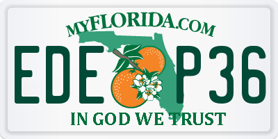 FL license plate EDEP36