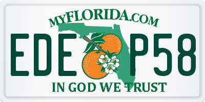 FL license plate EDEP58